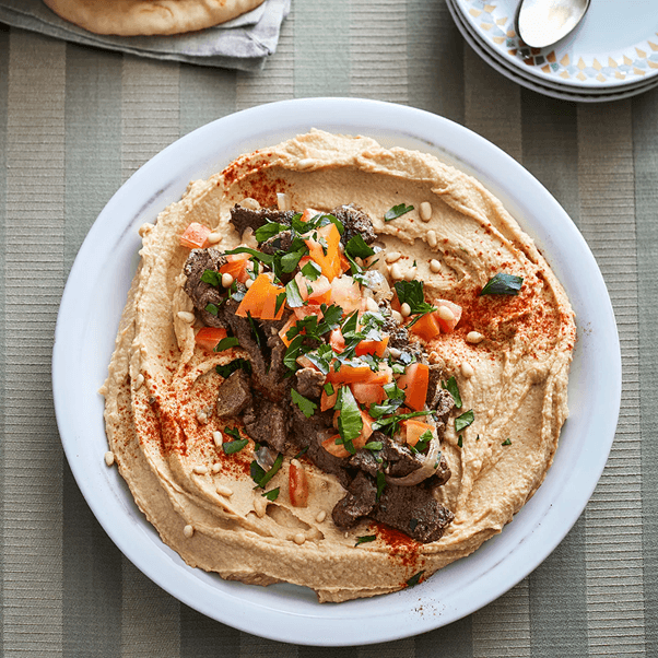 Shawarma Over Hummus (Chicken)
