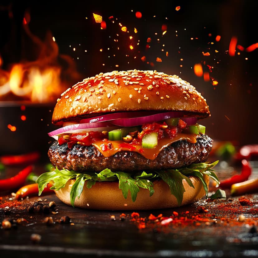 Halal Bacon Burger