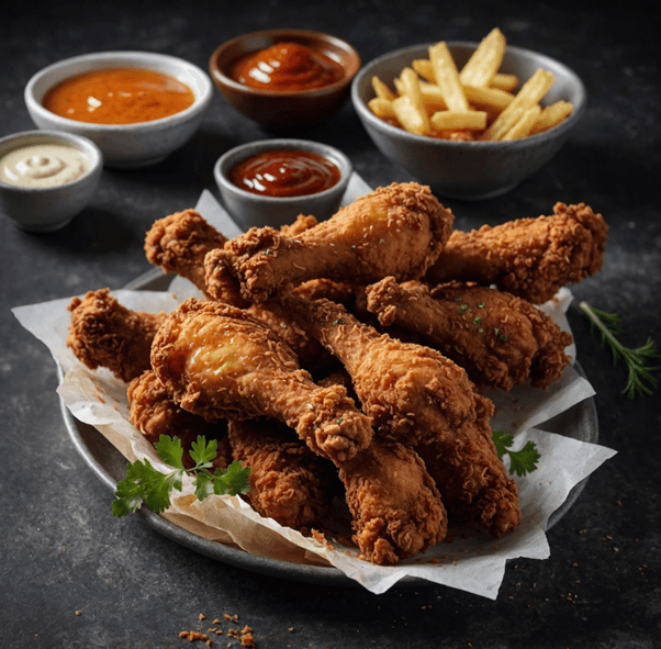 Chicken Wings with Fries