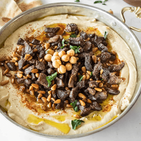 Lahem Seghar Over Hummus